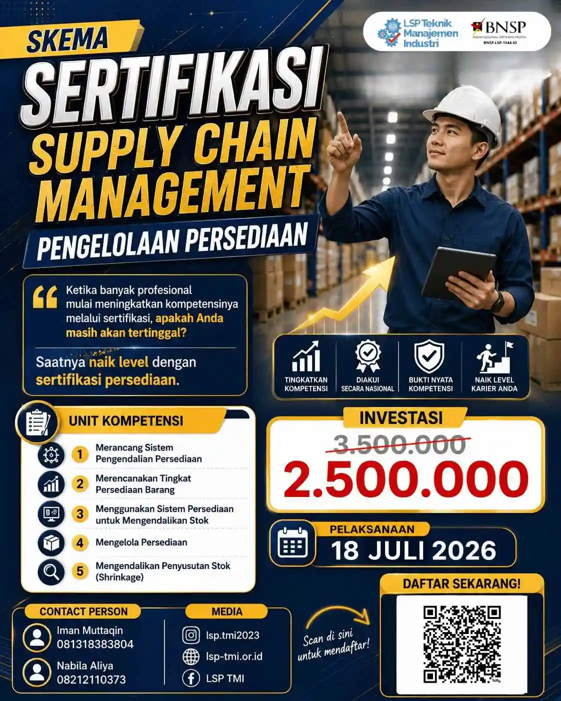 Juli 2026 :  Sertifikasi Pengelolaan Persediaan