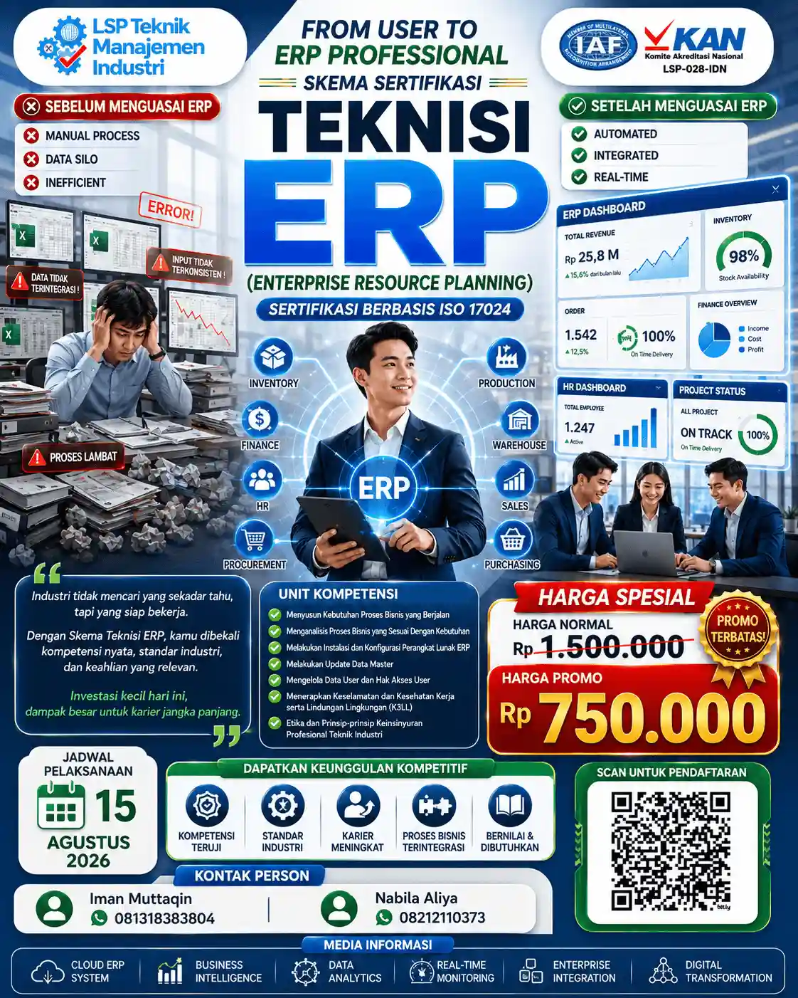 Agustus 2026 : Sertifikasi Teknisi ERP (Enterprise Resource Planning)