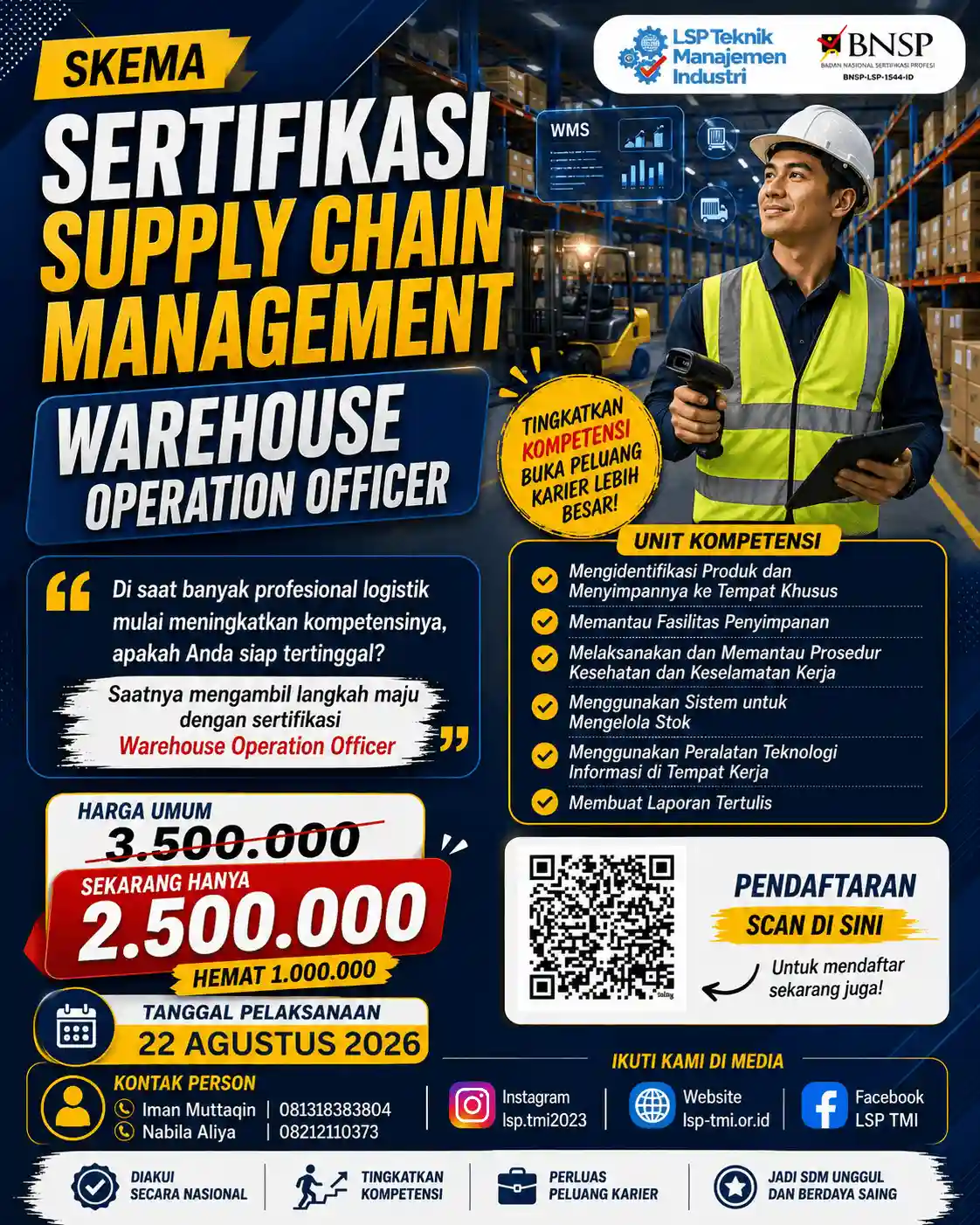 Agustus 2026 :  Sertifikasi Warehouse Operation Officer