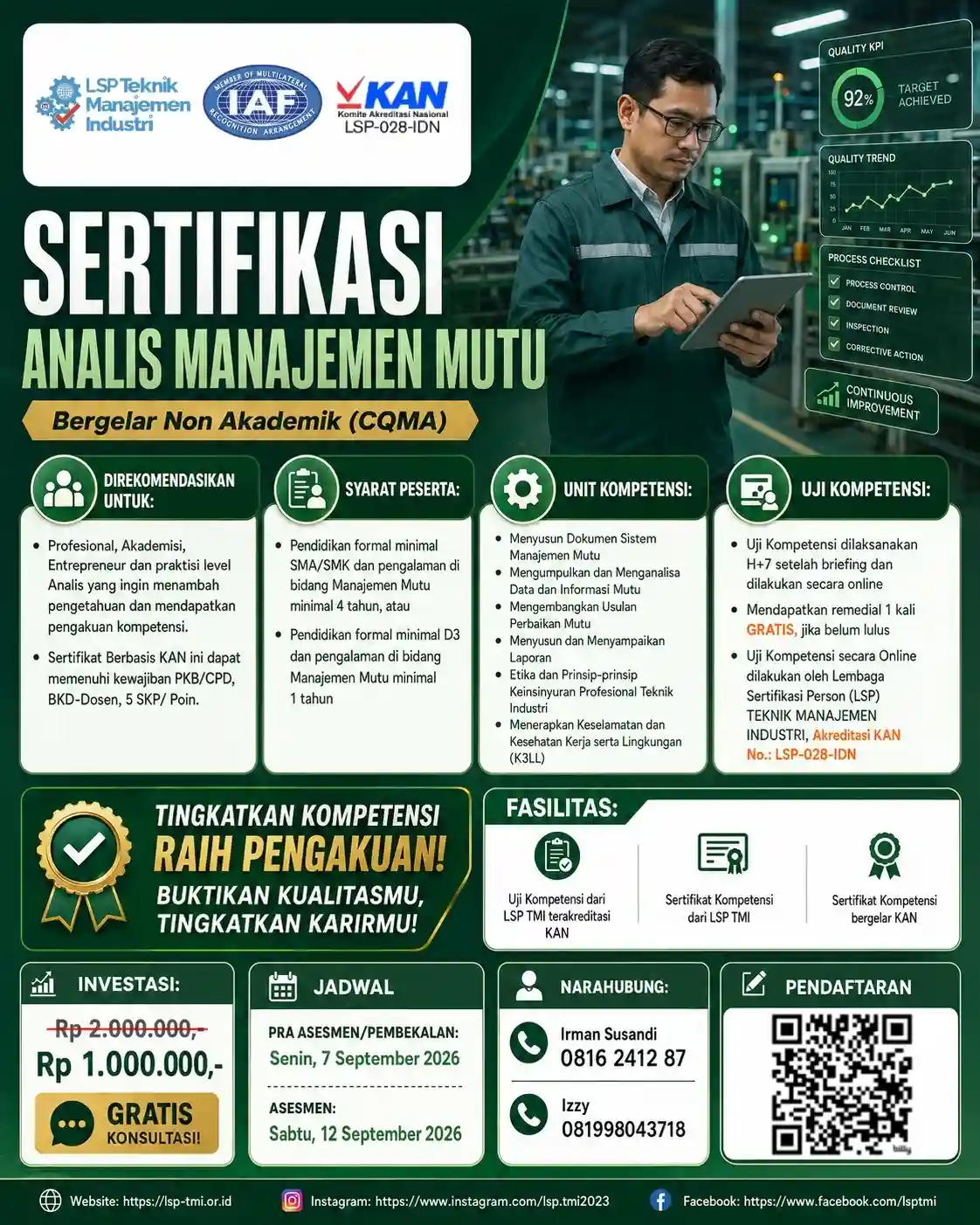 September 2026 : ANALIS MANAJEMEN MUTU