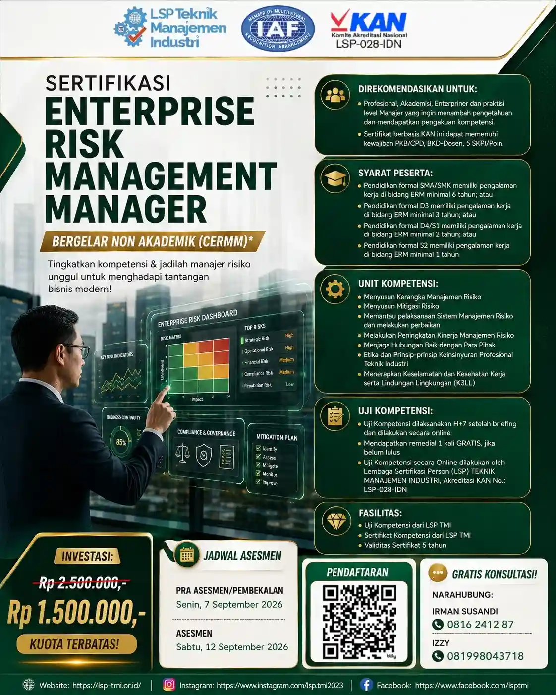 September 2026 : ENTERPRISE RISK MANAGEMENT MANAGER