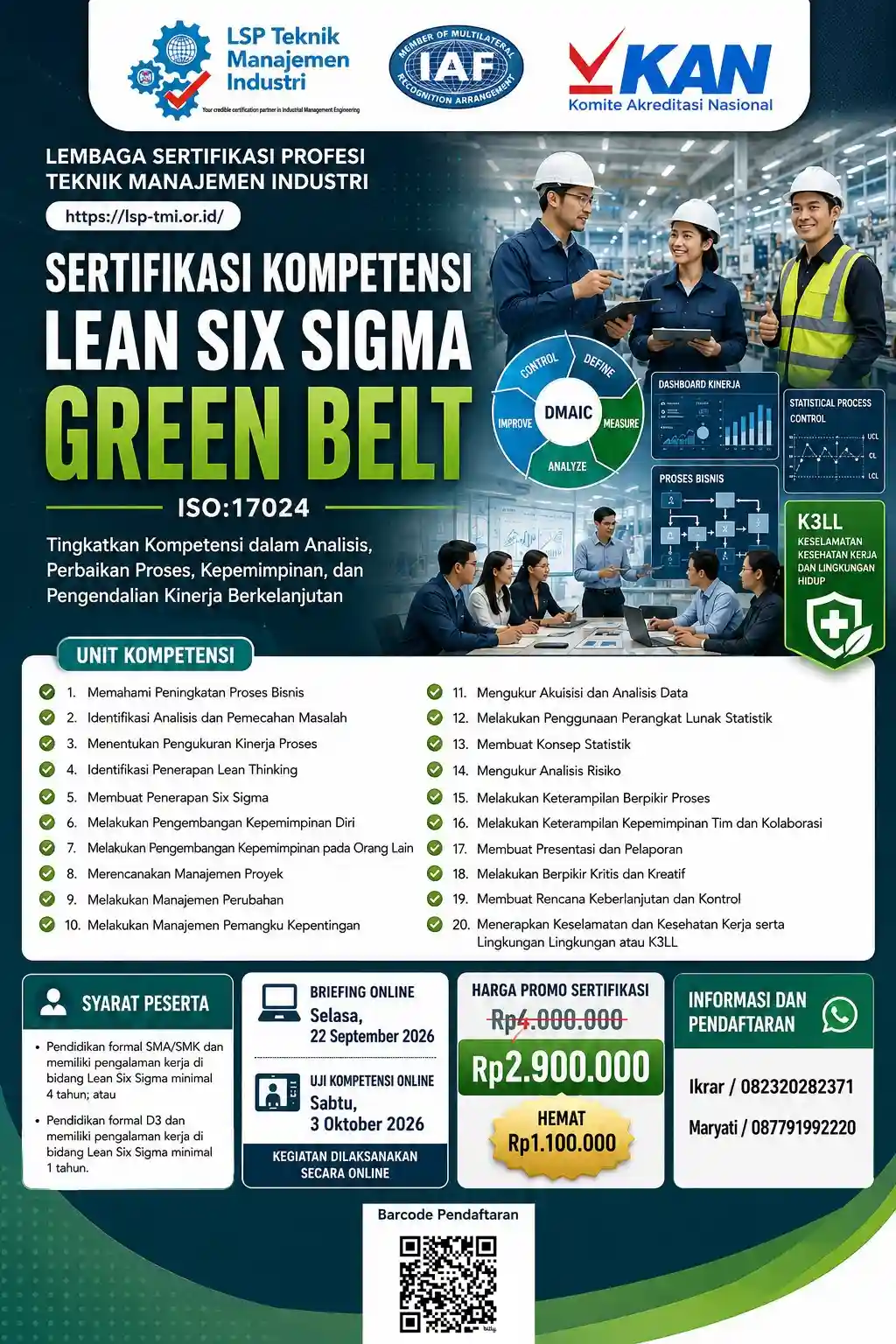 September 2026 : GREEN BELT LEAN SIX SIGMA