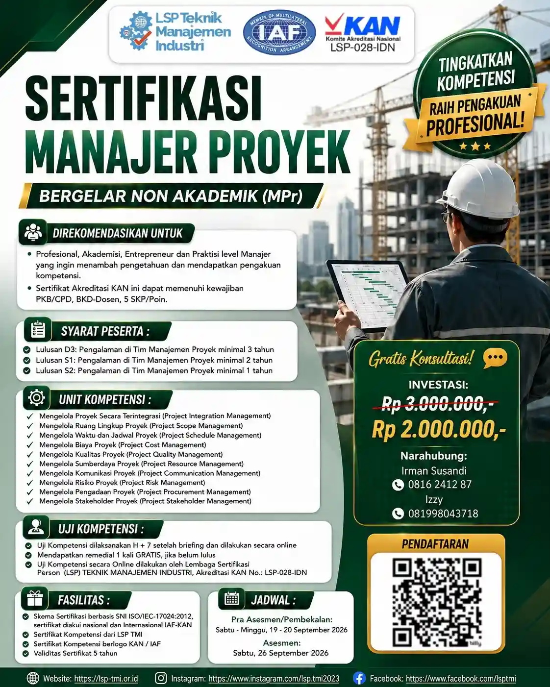 September 2026 : MANAJER PROYEK