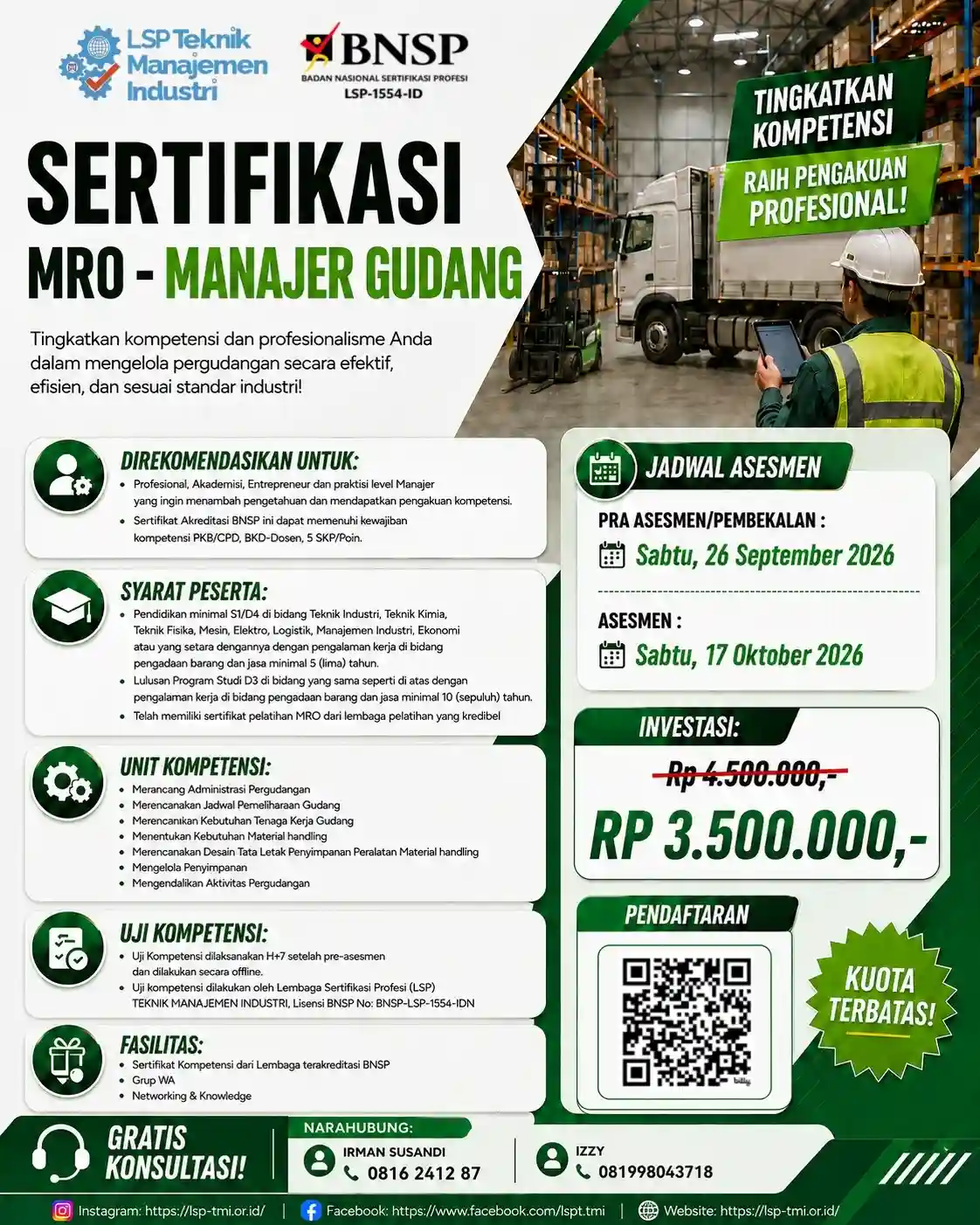 September 2026 : MRO – MANAGER GUDANG