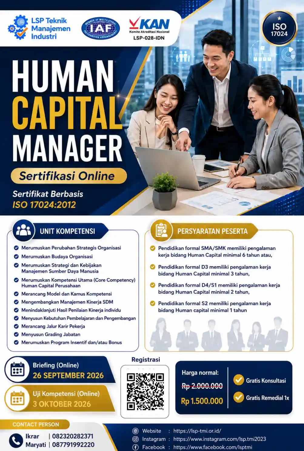 September 2026 : SERTIFIKASI HUMAN CAPITAL MANAGER