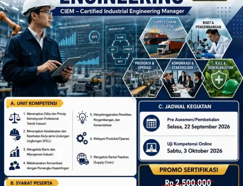 September 2026 : SERTIFIKASI MANAJER INDUSTRIAL ENGINEERING