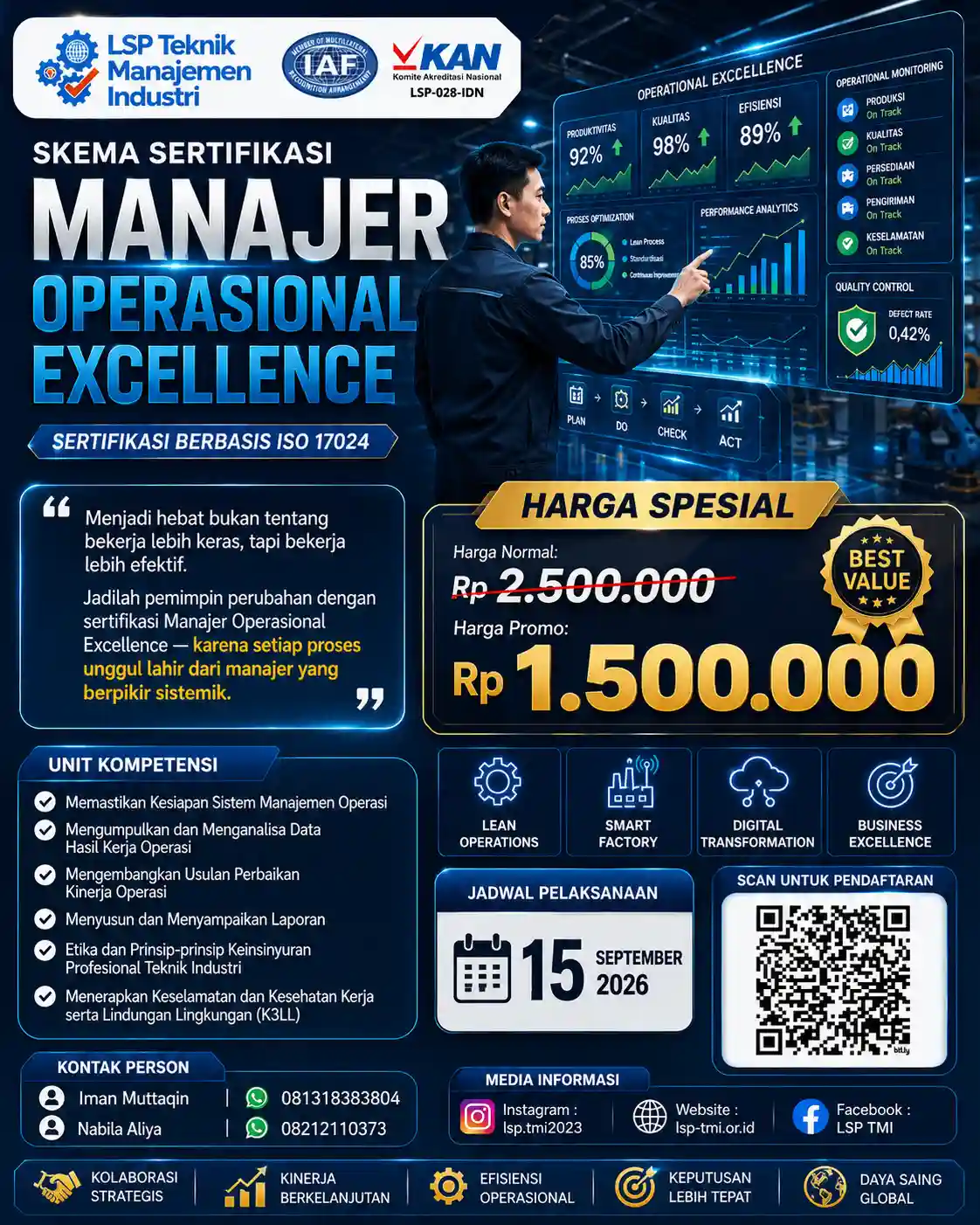 September 2026 :  Manajer Operational Excellence
