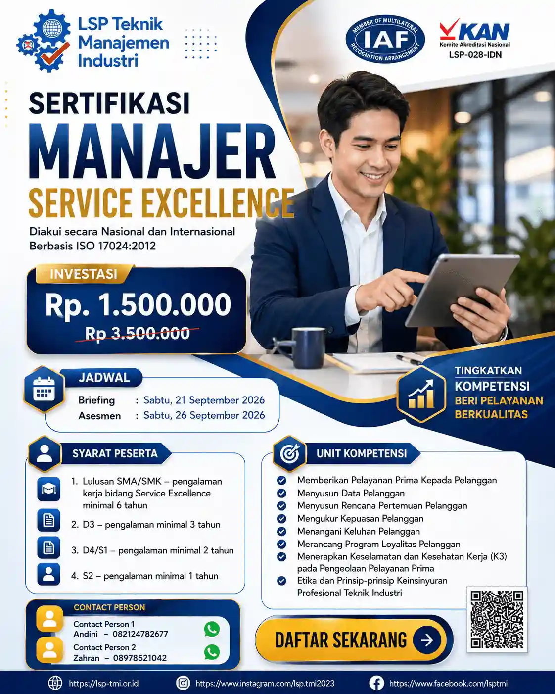 September 2026 : Manajer Service Excellence