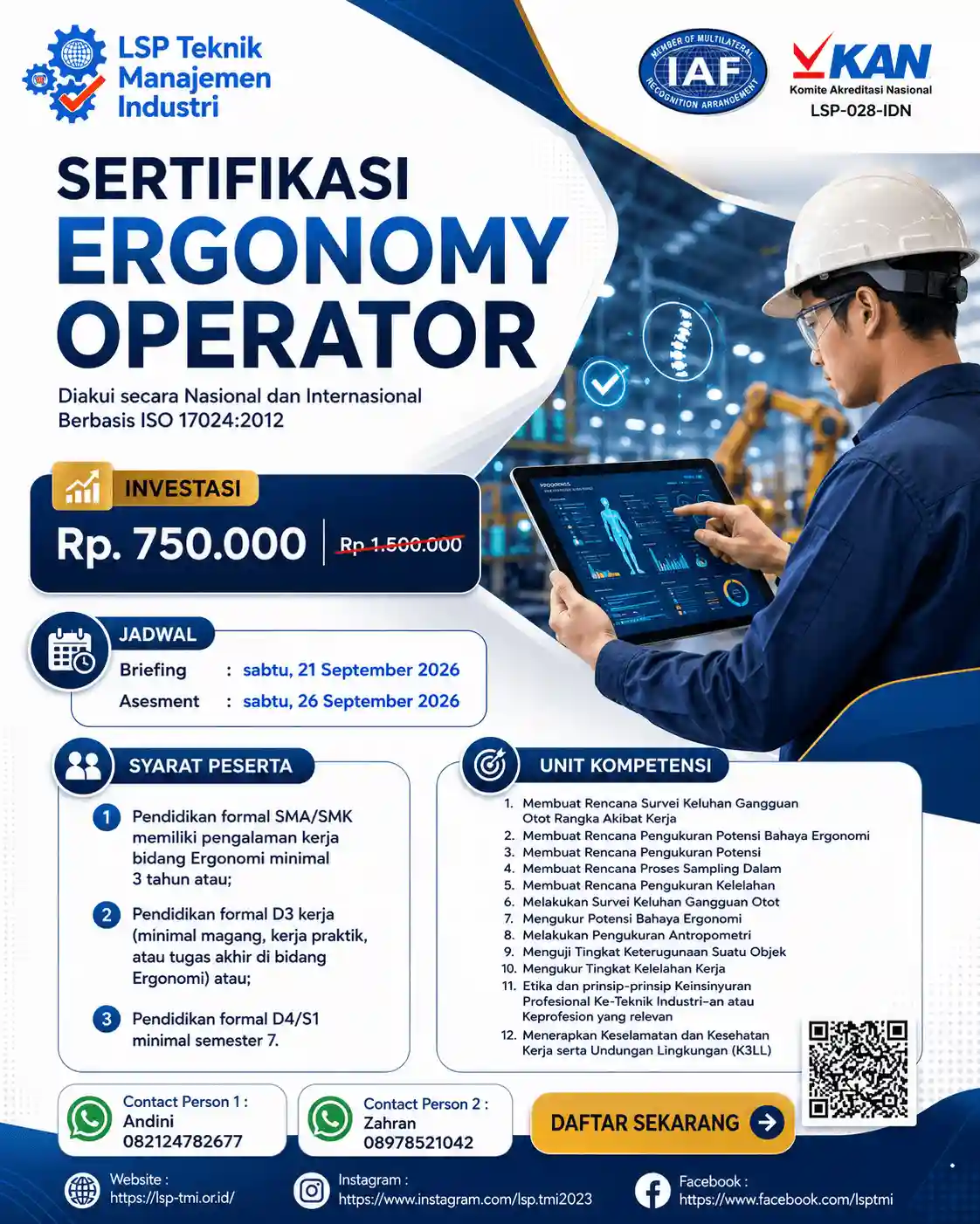 September 2026 : ERGONOMY OPERATOR