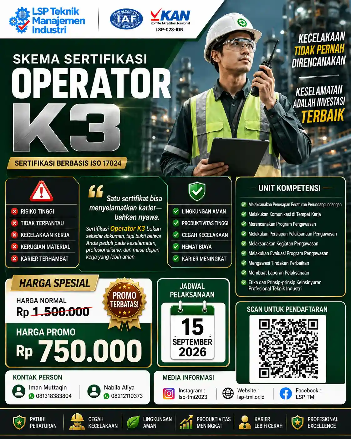 September 2026 : Sertifikasi Operator K3