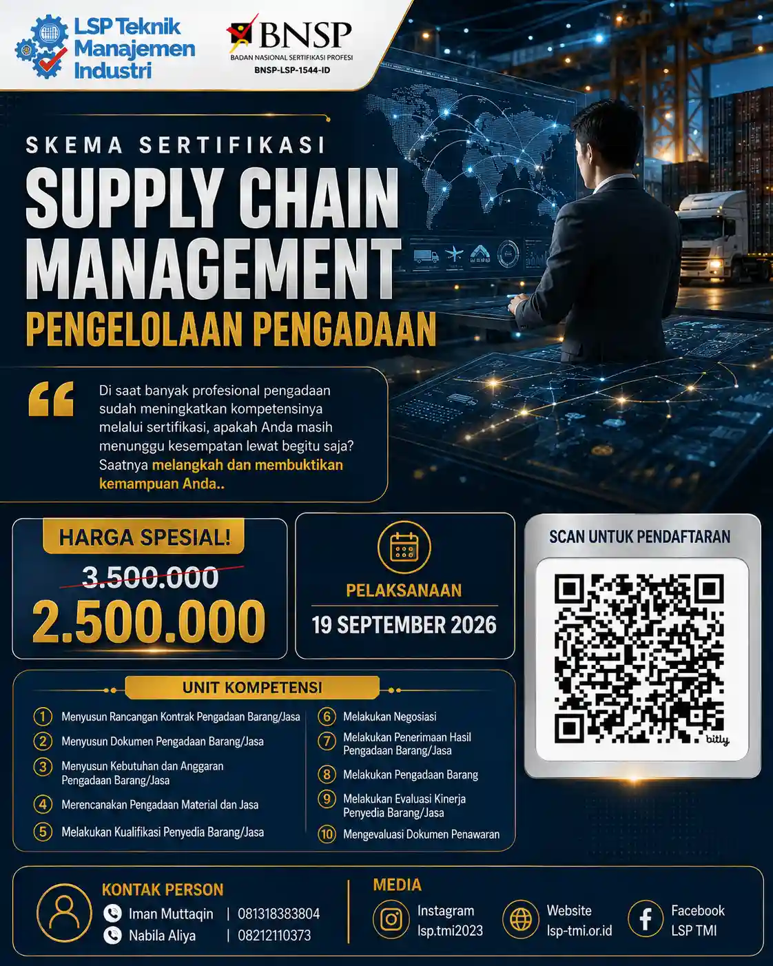 September 2026 :  Sertifikasi Pengelolaan Pengadaan