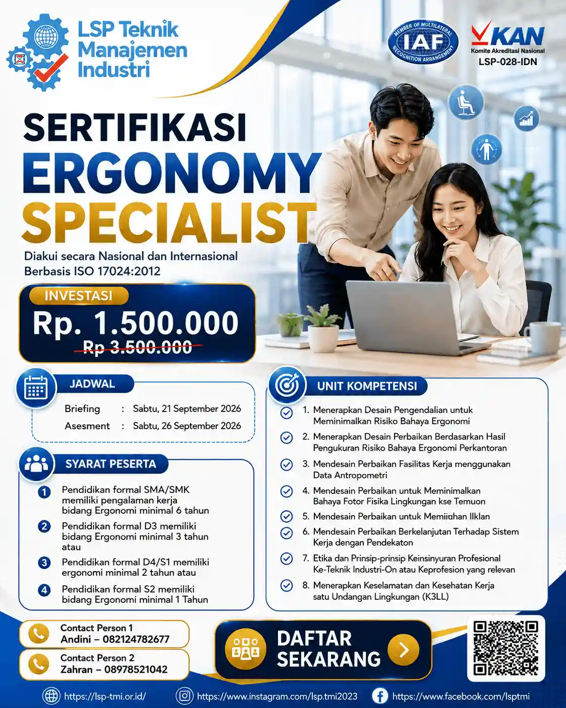 September 2026 : Ergonomy Specialist