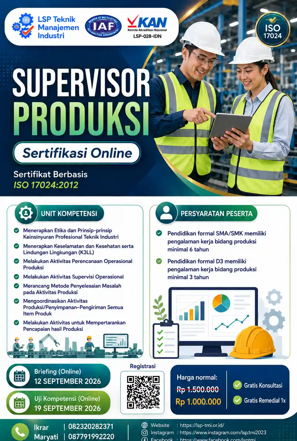 September 2026 : SUPERVISOR PRODUKSI