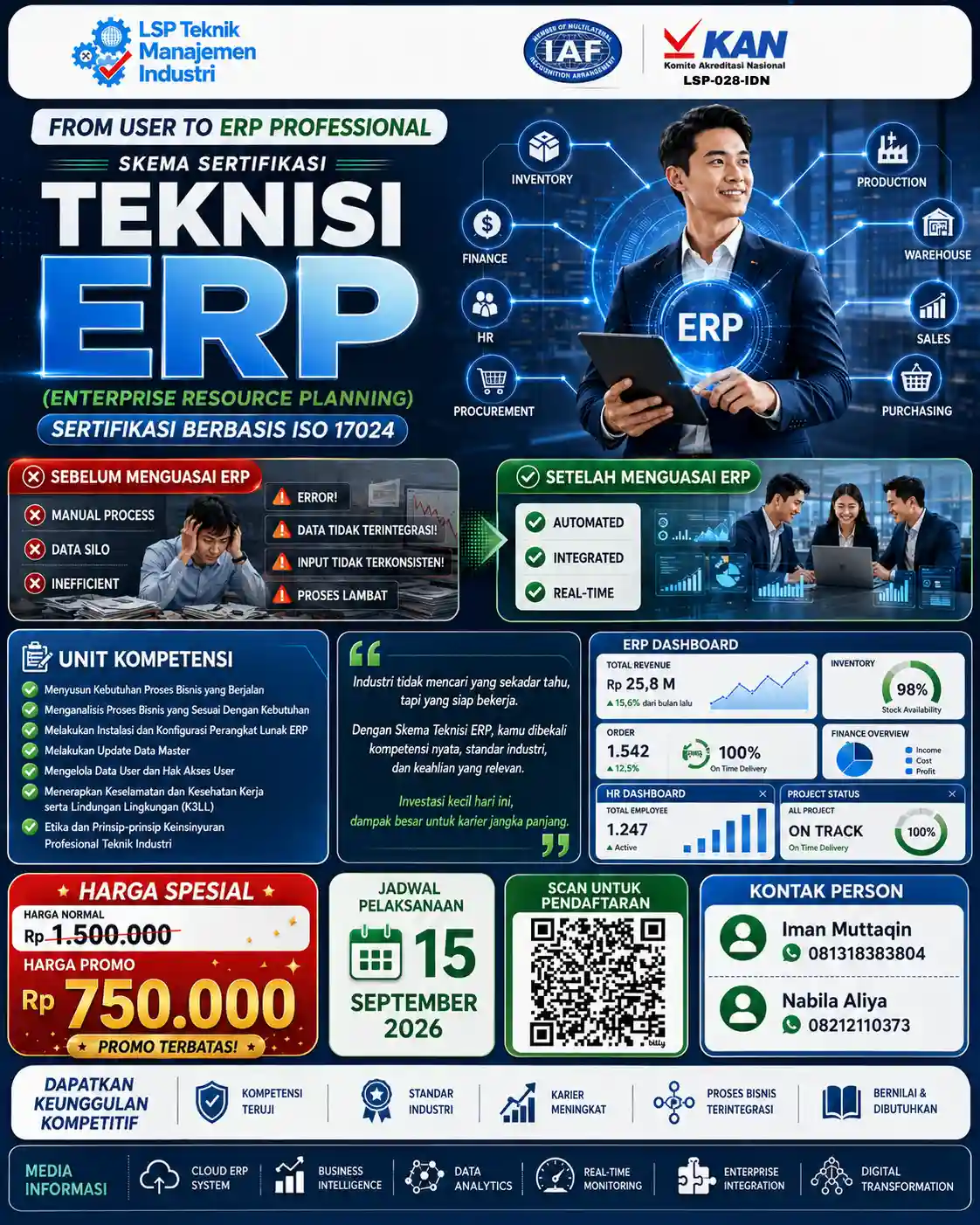 September 2026 : Sertifikasi Teknisi ERP (Enterprise Resource Planning)