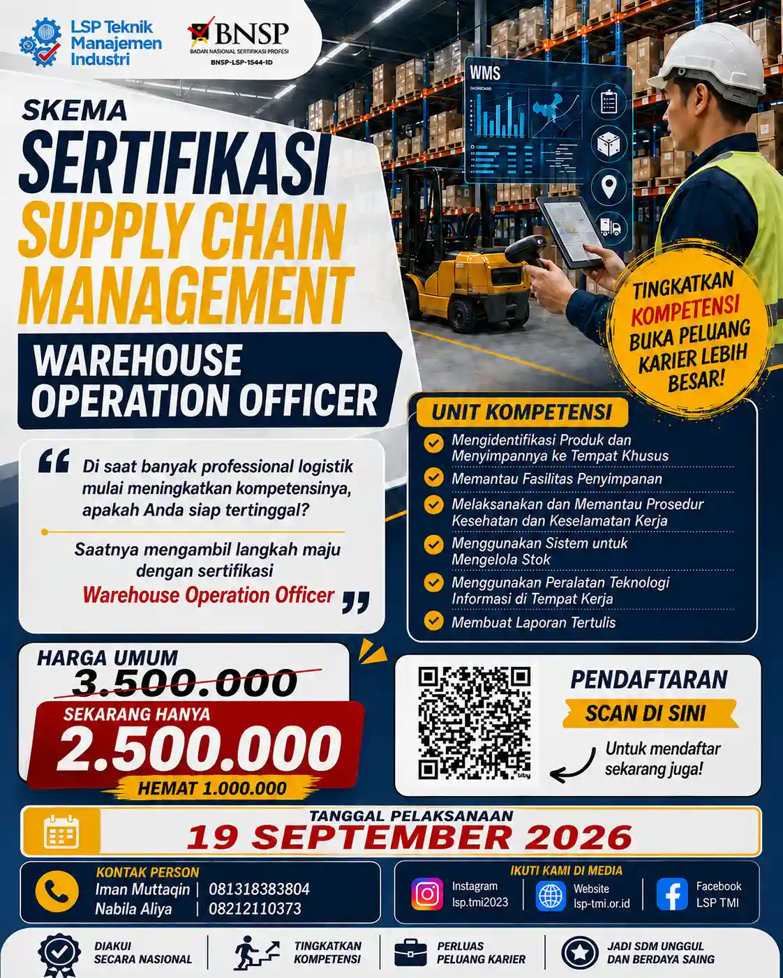 September 2026 :  Sertifikasi Warehouse Operation Officer