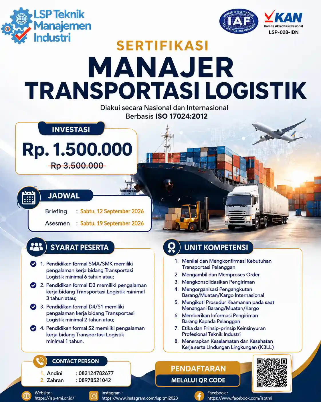 September 2026 : Manajer Transportasi Logistik 2026